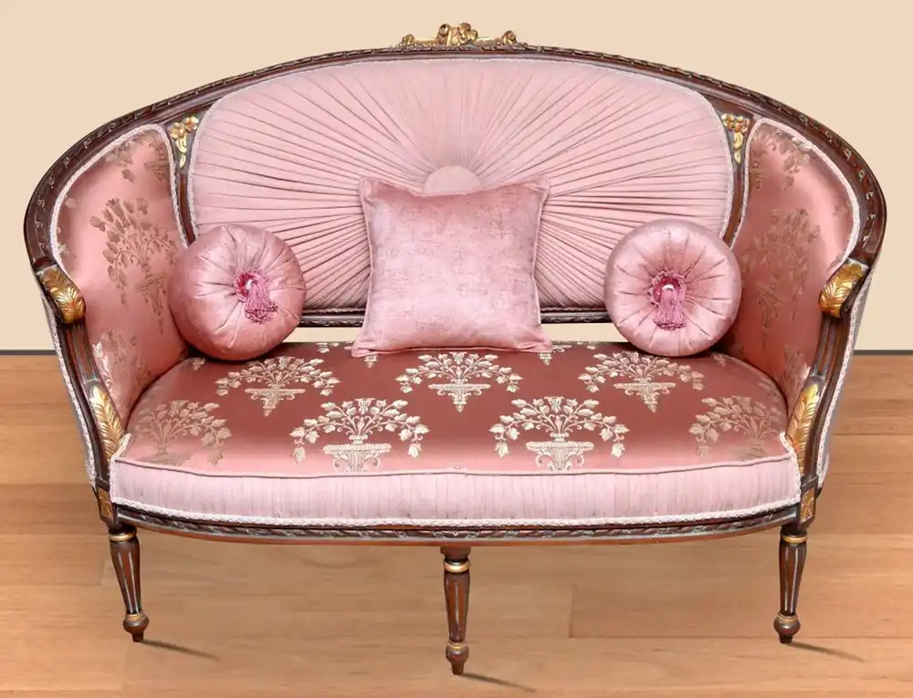 Billig Casa Padrino baroque sofa pink pattern / brown / gold - Handmade living room sofa in baroque style - Magnificent baroque living room furniture