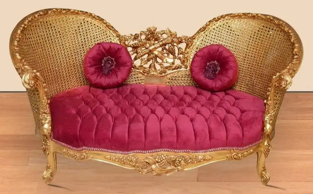 Casa Padrino baroque sofa bordeaux red / gold - Handmade living room sofa in baroque style - Magnificent baroque living room furniture Geprüft