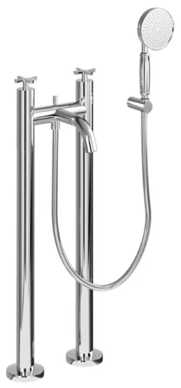 Casa Padrino luxury bathtub faucet silver - Freestanding brass bathtub faucet with hand shower - Luxury bathroom accessories Schneller Versand