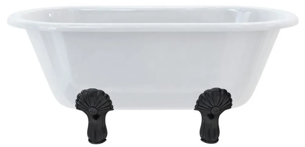 Casa Padrino luxury Art Nouveau bathtub white / black 150 x 75 x H. 63.5 cm - Freestanding retro acrylic bathtub - Retro bathroom furniture Schneller Versand