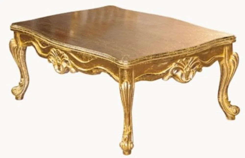 Schneller Versand Casa Padrino luxury baroque coffee table gold - Handmade solid wood living room table - Living room furniture in baroque style - Noble & Magnificent