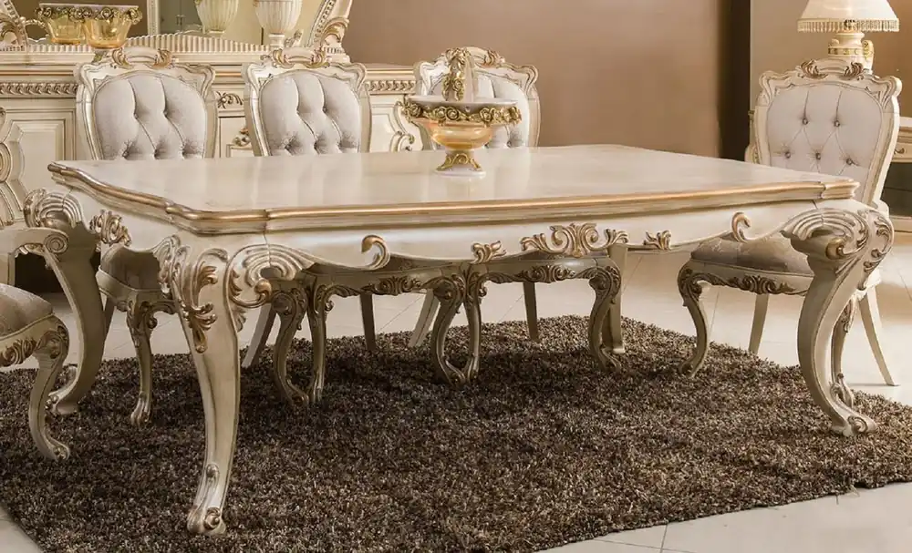 Billig Casa Padrino luxury baroque dining table cream / gold - Magnificent solid wood dining room table in the baroque style - Magnificent baroque dining room furniture