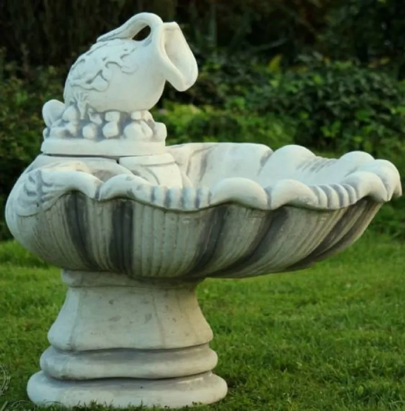 Highlight Casa Padrino Art Nouveau fountain in shell shaped with jug gray 70 x 75 x H. 70 cm - Magnificent garden fountain - Garden decoration fountain - Baroque & Art Nouveau Garden Decoration Accessories