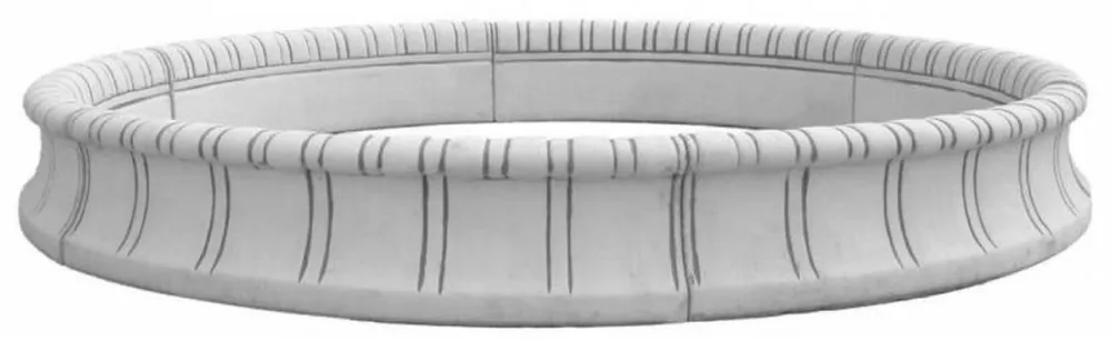 Casa Padrino baroque fountain border gray Ø 280 x H. 35 cm - Round garden fountain border - Magnificent garden decoration in baroque style Neu