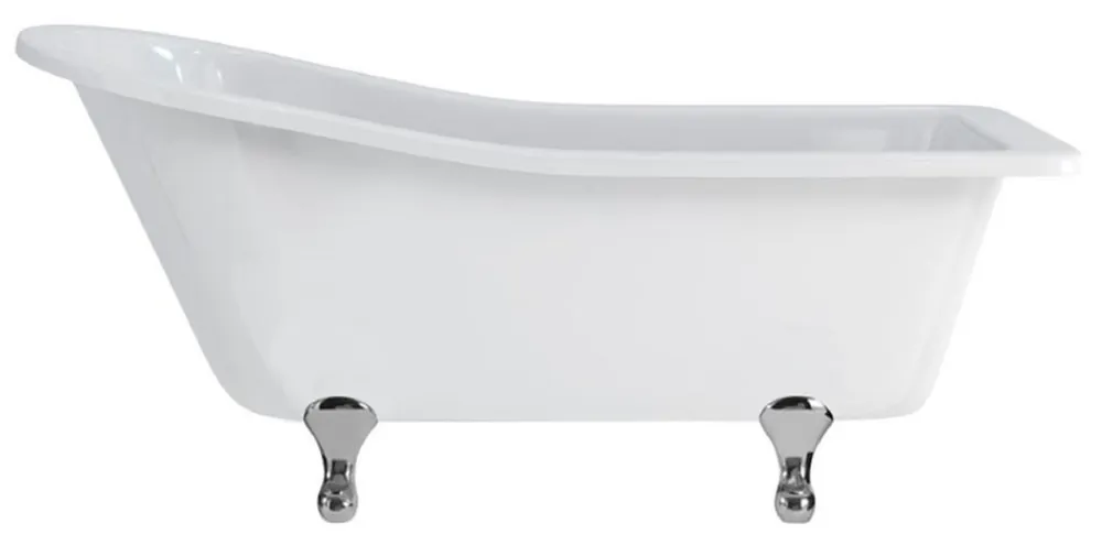Echt Casa Padrino luxury Art Nouveau bathtub white / silver 169 x 73 x H. 77 cm - Freestanding retro acrylic bathtub - Nostalgic retro bathroom furniture