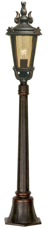 Casa Padrino baroque garden lantern antique black / bronze / amber Ø 22.5 x H. 117 cm - Elegant outdoor floor lamp - Nostalgic outdoor lighting Markenware