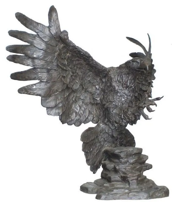 Casa Padrino luxury bronze sculpture eagle silver 105 x 55 x H. 105 cm - Huge bronze decorative figure - Living room decoration - Luxury Quality Jetzt Kaufen