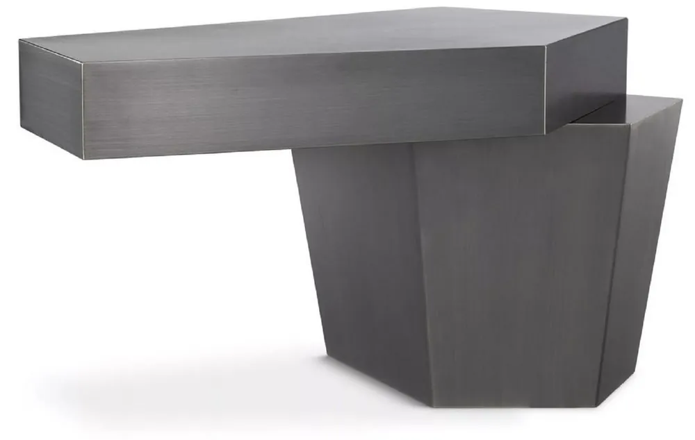 Casa Padrino designer coffee table gray 82 x 52 x H. 45 cm - Living room table with brushed finish - Living room furniture - Luxury Quality Direkt Vom Hersteller