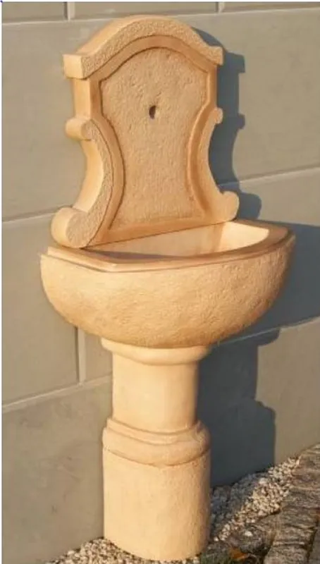 Neu Casa Padrino Art Nouveau wall fountain beige 51 x 36 x H. 136 cm - Elegant Garden Fountain - Garden decoration stone fountain - Art Nouveau Garden Decoration Accessories