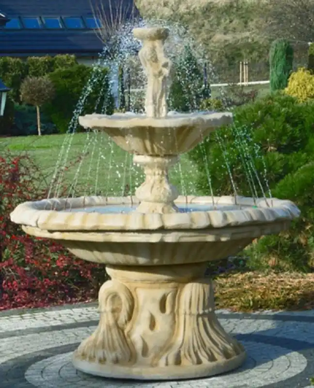 Casa Padrino Art Nouveau fountain woman with bowl sand Ø 155 x H. 190 cm - Magnificent garden fountain - Garden decoration fountain - Baroque & Art Nouveau Garden Decoration Accessories Nur Heute