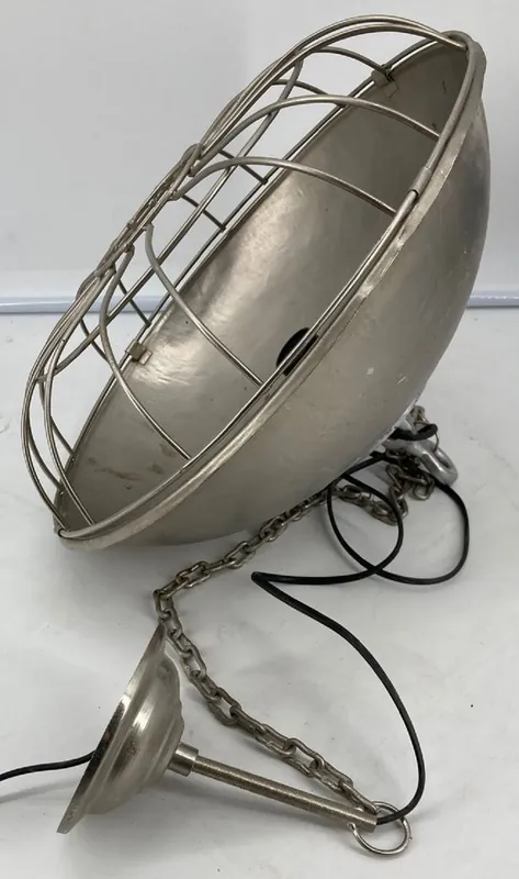 Casa Padrino industrial design hanging lamp silver Ø 40 x H. 30 cm - Industrial style metal hanging lamp - Industrial style lights Sonderaktion