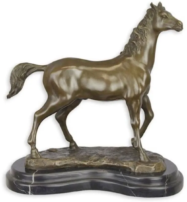 Preisreduziert Casa Padrino luxury decorative bronze sculpture horse bronze / black 29.3 x 16.6 x H. 29.7 cm - Bronze figure with marble base - Decorative figure - Animal figure - Decorative accessories