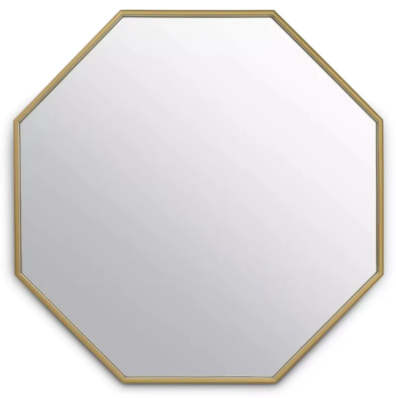 Zertifiziert Casa Padrino luxury stainless steel wall mirror brass 97 x 4 x H. 90 cm - Living room mirror - Bedroom mirror - Wardrobe mirror - Luxury furniture - Luxury facility