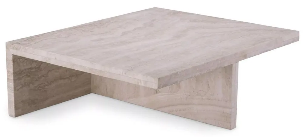 Saisonangebot Casa Padrino luxury travertine coffee table beige 70 x 60 x H. 23.5 cm - Natural stone living room table - Living room furniture - Natural stone furniture - Luxury furniture - Luxury furnishings
