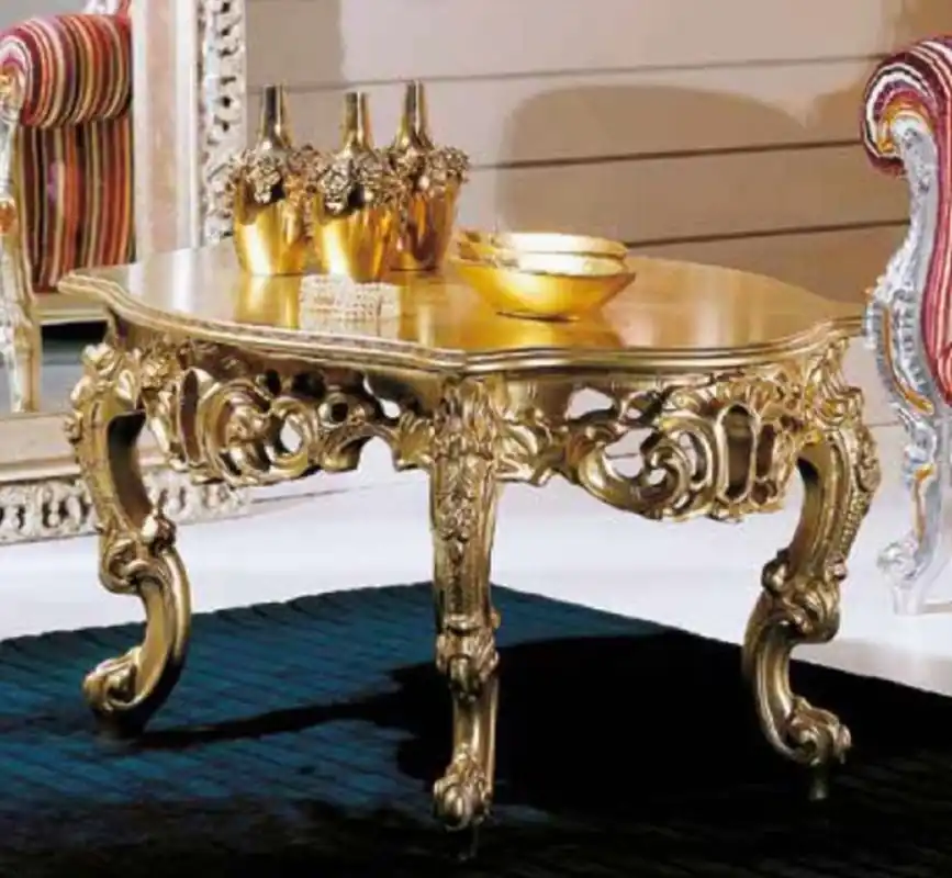 Casa Padrino luxury baroque coffee table gold - Magnificent solid wood living room table in baroque style - Baroque Furniture - Baroque Interior - Noble & Magnificent - Made in Italy Finale Aktion