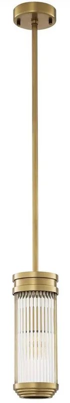 Casa Padrino luxury hanging lamp antique brass Ø 12 x H. 30.5 cm - Hanging lamp with round glass lampshade - Living room hanging lamp - Luxury lighting - Luxury quality Mega-Angebot