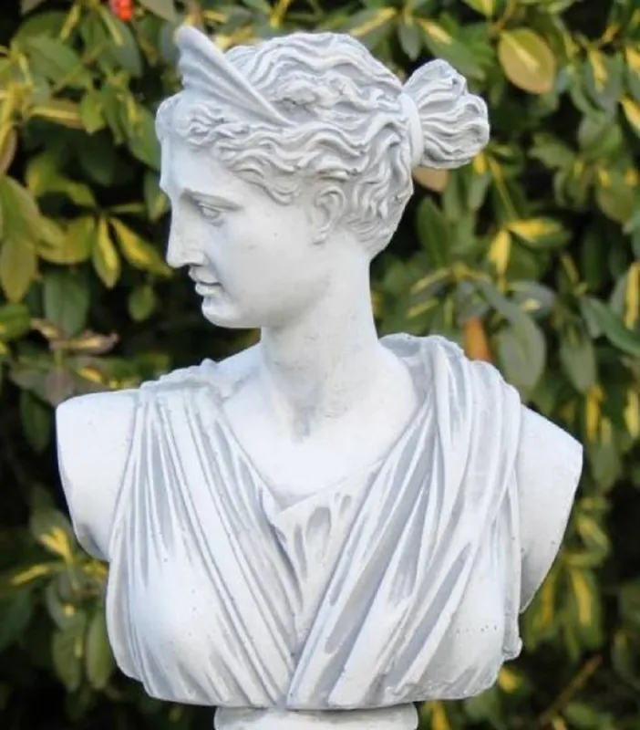 Beliebt Casa Padrino Art Nouveau Garden Deco Bust Lady White / Gray 25 x 13 x H. 32 cm - Garden Deco Stone Sculpture - Baroque & Art Nouveau Garden Decoration Accessories
