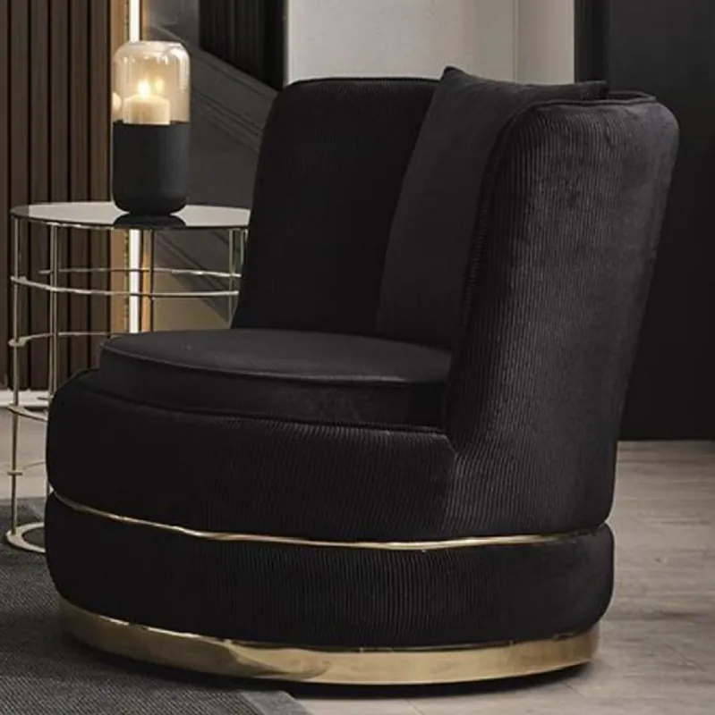 Top-Preis Casa Padrino luxury swivel armchair black / gold 80 x 85 x H. 81 cm - Living room armchair with fine velvet - Living room furniture - Luxury furniture - Living room interior - Luxury furnishings