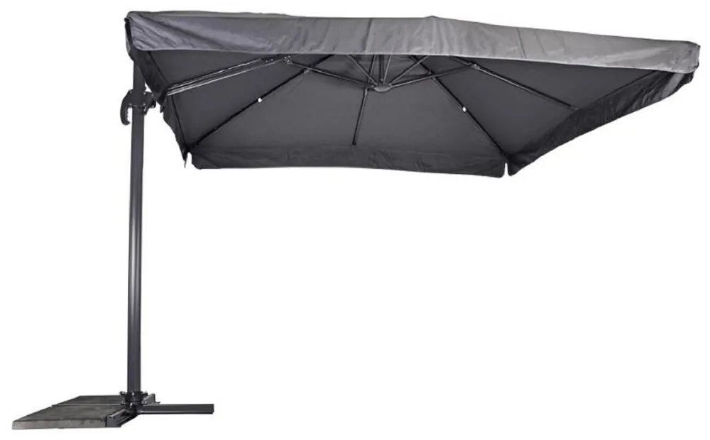 Casa Padrino luxury cantilever parasol anthracite / gray 300 x 300 cm - Parasol with stand - Garden parasol - Patio parasol - Balcony parasol - Garden terrace balcony accessories Letzte Chance