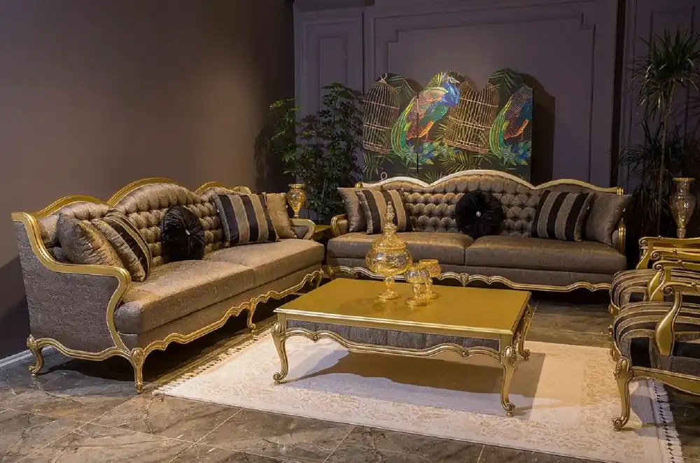 Sofort Bestellen Casa Padrino luxury baroque living room set gray / black / gold - 2 Baroque Sofas & 2 Baroque Armchairs & 1 Baroque Coffee Table - Living room furniture in baroque style - Baroque furniture