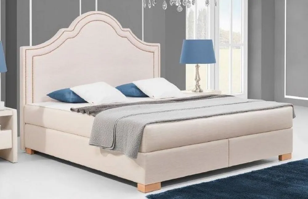 Finale Aktion Casa Padrino Art Nouveau double bed pink / natural - Various Sizes - Art Nouveau solid wood bed with headboard - Art Nouveau box spring bed - Art Nouveau bedroom furniture