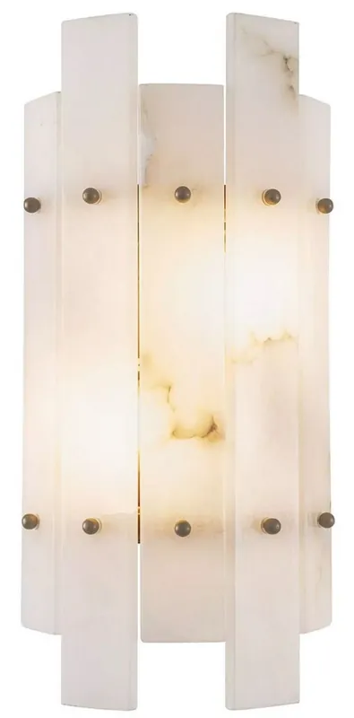 Casa Padrino luxury wall lamp alabaster / antique brass 19 x 10 x H. 40 cm - Living room wall lamp with alabaster lampshade - Luxury lighting - Luxury interior - Luxury furniture Aktuell