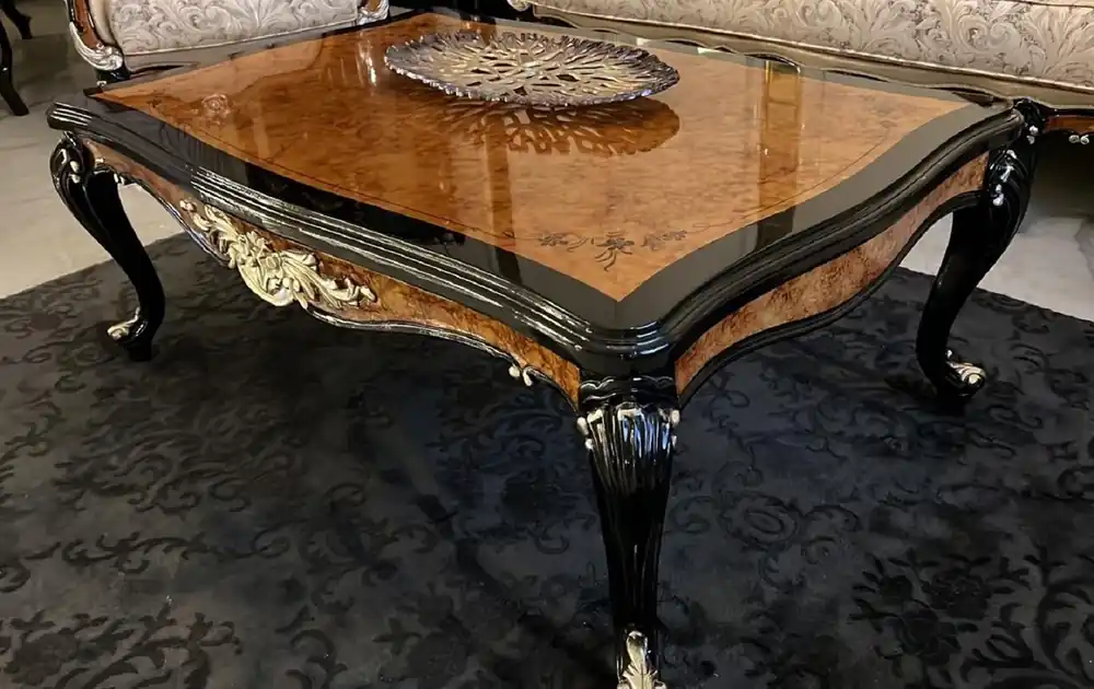 Casa Padrino luxury baroque coffee table brown / black / gold - Living room table in baroque style - Baroque style furniture - Baroque furnishings - Luxury furniture in baroque style Beliebt