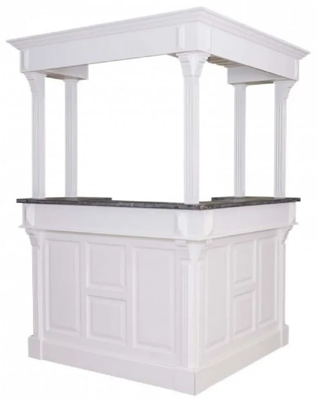 Sofort Bestellen Casa Padrino country style bar counter white / gray 148 x 148 x H. 210 cm - Solid wood counter table - Solid wood bar furniture - Bar furniture in country style - Country style furnishings