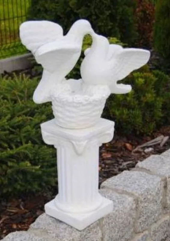 Beliebt Casa Padrino baroque pillar with basket and doves white 40 x 35 x H. 104 cm - Magnificent Garden Pillar Baroque Style - Garden Decoration Stone Pillar - Baroque Garden Decoration Accessories