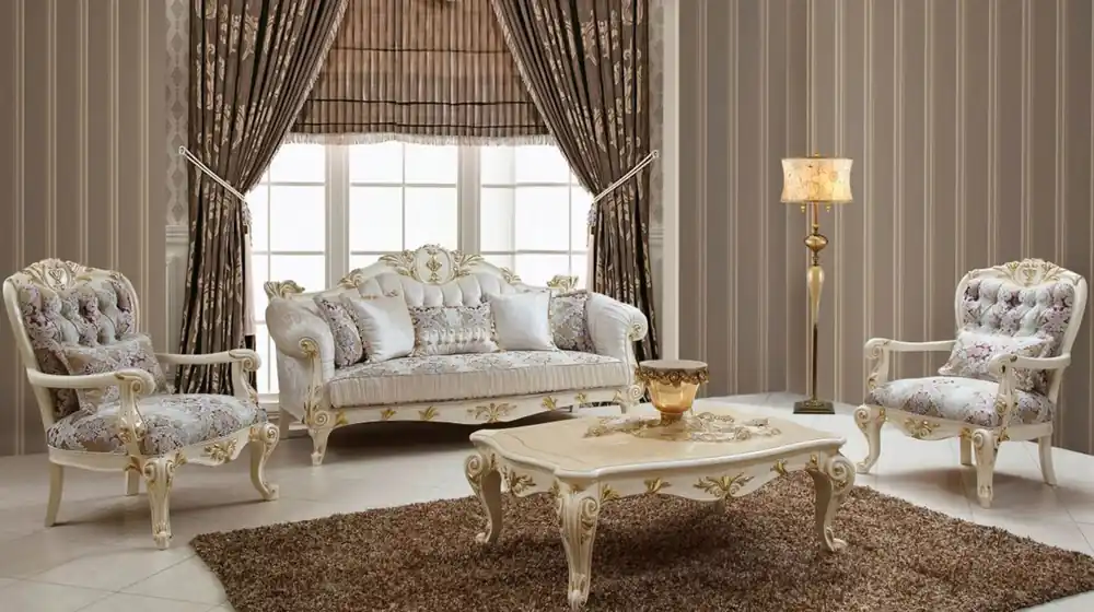 Knallerangebot Casa Padrino luxury baroque living room set white / brown / cream / gold - 2 Baroque Sofas & 2 Baroque Armchairs & 1 Baroque Coffee Table - Baroque style living room furniture - Baroque furniture