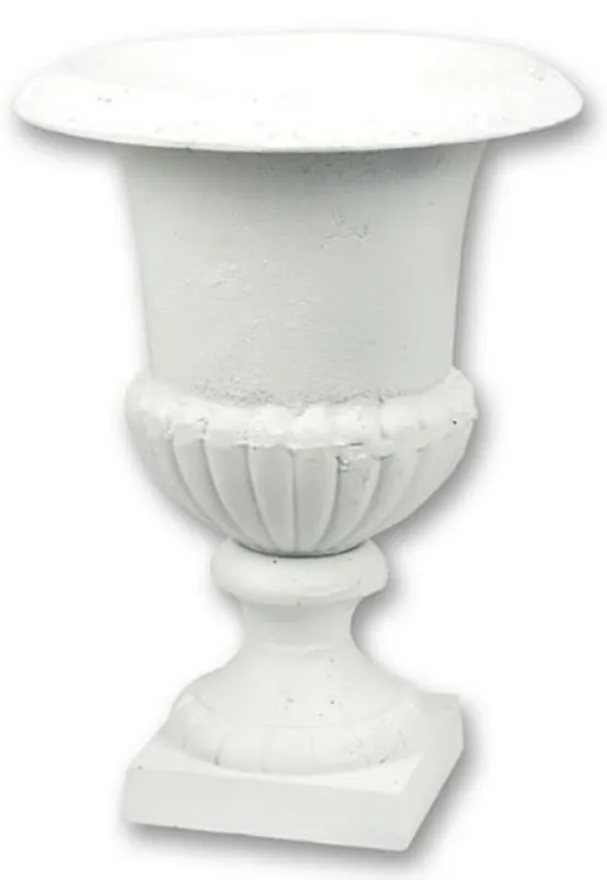 Casa Padrino baroque garden decorative flowerpot white H. 43 cm - Magnificent plant pot in baroque style - Baroque garden & terrace decoration accessories Top-Seller