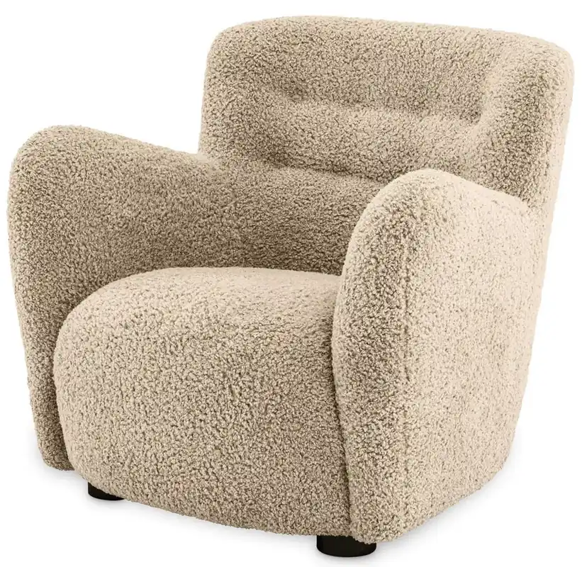 Casa Padrino luxury armchair sand / black 87 x 86 x H. 80 cm - Living room armchair - Hotel armchair - Living room furniture - Luxury furniture - Living room furnishings - Luxury furnishings Letzte Chance