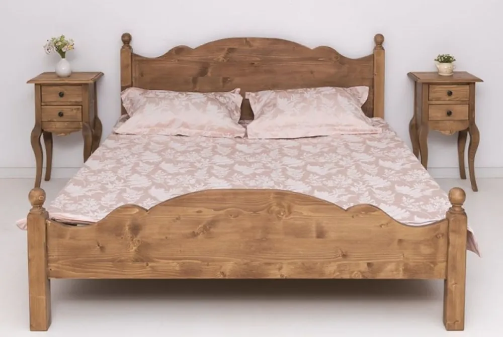 Solange Der Vorrat Reicht Casa Padrino country style solid wood bedroom set brown - 1 Country Style Double Bed & 2 Country Style Bedside Tables - Solid wood bedroom furniture - Bedroom furniture in country style