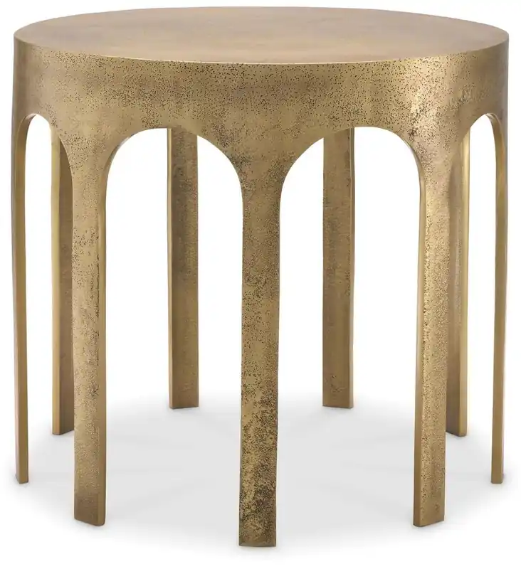 Casa Padrino luxury side table vintage brass Ø 55 x H. 50 cm - Round aluminum table - Aluminum furniture - Living room furniture - Luxury furniture - Luxury furnishings - Living room furnishings Sale
