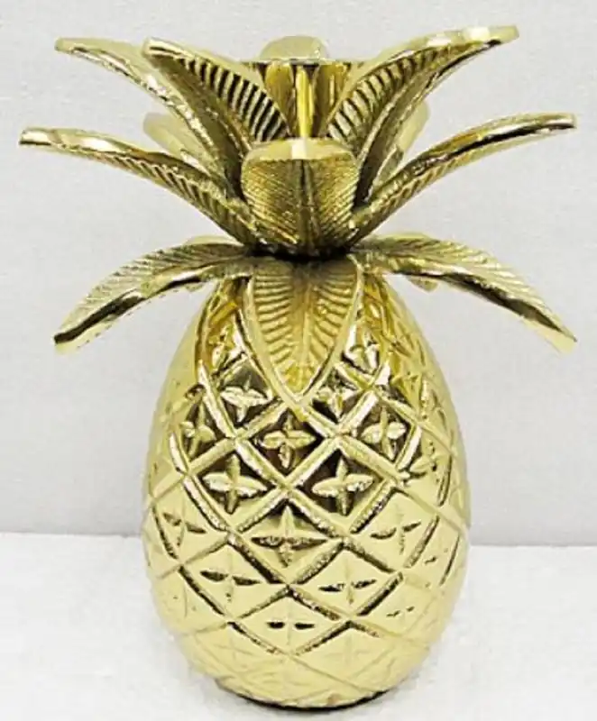 Casa Padrino Designer Brass Candle Holder Pineapple Gold Ø 12 x H. 15 cm - Luxury Accessories Kracherpreis