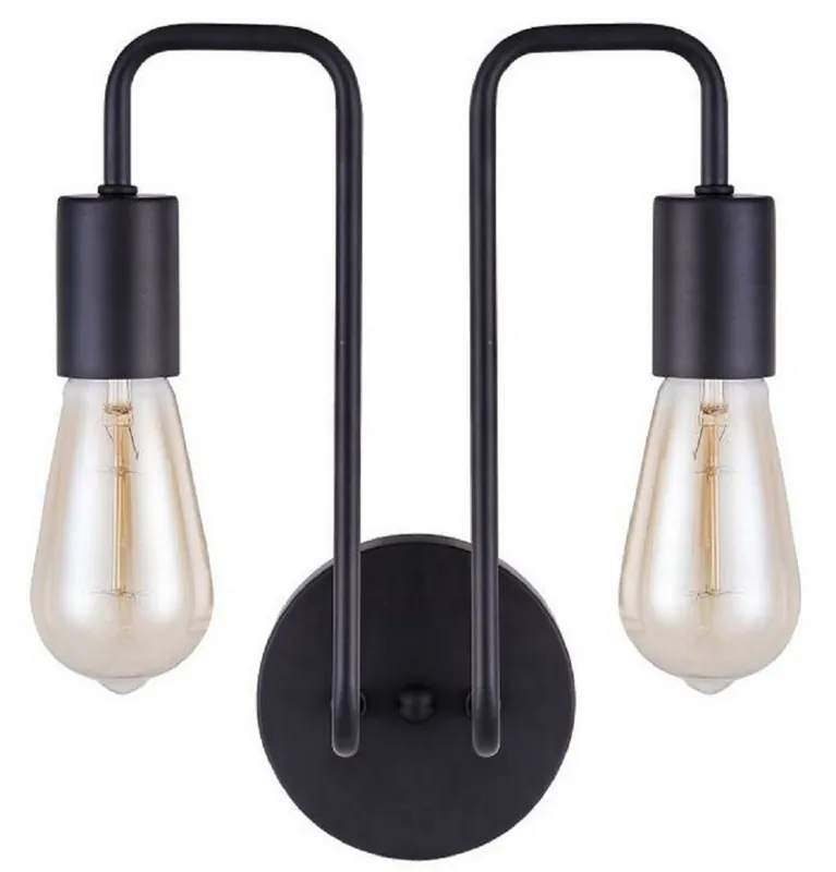 Neue Kollektion Casa Padrino designer wall lamp black 25 x 17 x H. 30.5 cm - Modern Light with Coated Metal Frame and Unusual Loft Style Look