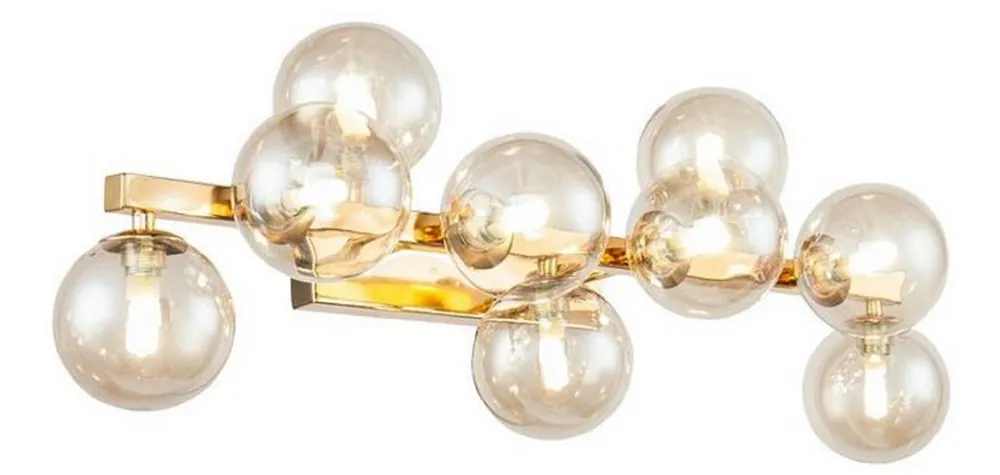 Knallerangebot Casa Padrino Designer Wall Lamp Gold / Amber 66 x 23 x H. 24 cm - Modern Living Room Lamp