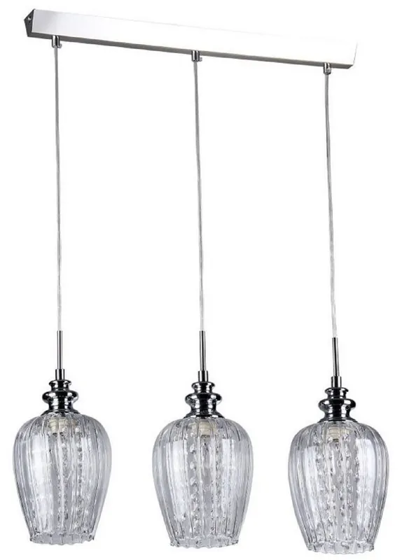 Neue Ware Casa Padrino pendant lamp silver 70 x H. 100 cm - Hanging Lamp with Finest Crystal Hangings