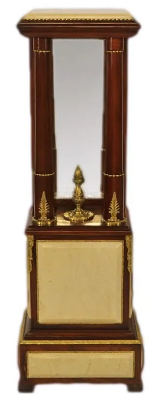 Direktkauf Casa Padrino Baroque Column Dark Brown / Cream / Brass 35 x 25 x H. 110 cm - Baroque Furniture