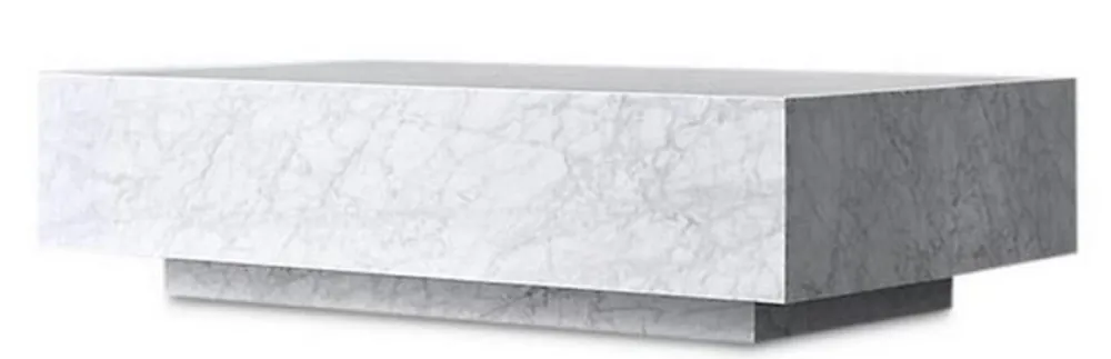 Casa Padrino Luxury Coffee Table White 135 x 80 x H. 35 cm - Rectangular Carrara Marble Coffee Table - Marble Table - Luxury Quality Knallerangebot