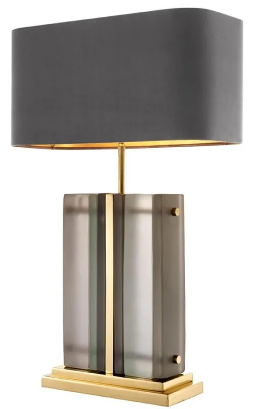 Markenware Casa Padrino Luxury Table Lamp Gold / Gray 45 x 22 x H. 73 cm - Hotel & Restaurant Table Light