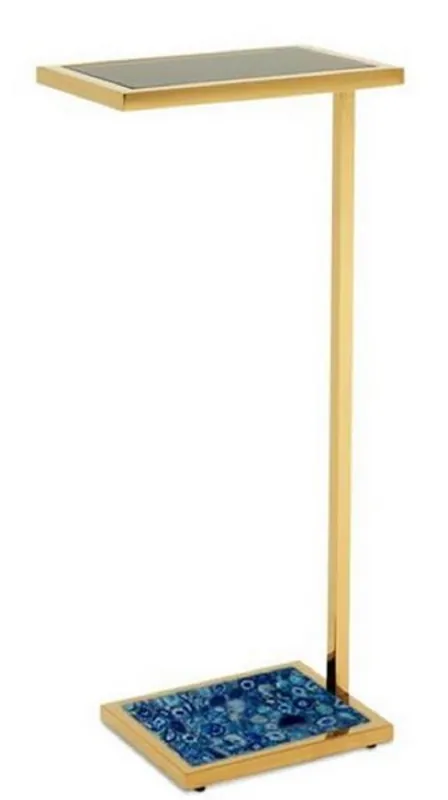 Casa Padrino Luxury Side Table Gold / Black / Blue 31 x 20 x H. 72 cm - Designer Furniture Angebot