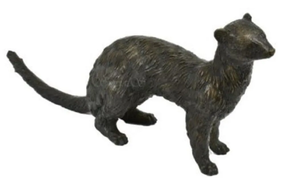 Casa Padrino luxury bronze figure hermelin weasel bronze / black 45 x 10 x H. 20 cm - Elegant Decoration Figure Top-Preis