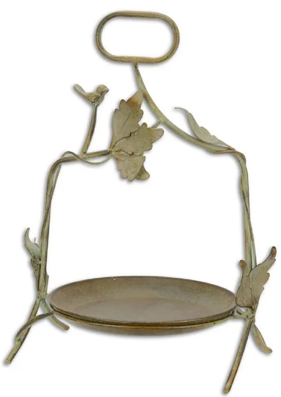 Casa Padrino Art Nouveau Serving Tray with Handle Antique Green / Rust 35.5 x 24.5 x H 44.3 cm - Garden Accessories Finale Aktion