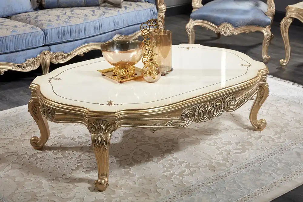 Meistverkauft Casa Padrino Luxury Baroque Coffee Table White / Antique Gold 143 x 94 x H. 44 cm - Sumptuous Baroque Living Room Table