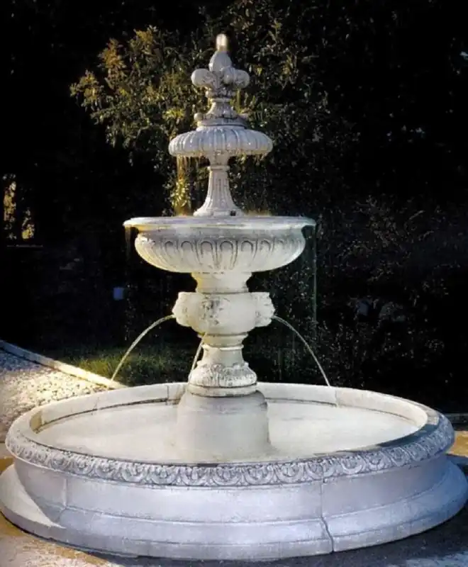 Casa Padrino Baroque Fountain White Ø 240 x H. 220 cm - Splendid Baroque Fountain - Garden Decoration Echt