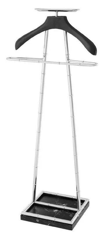 Casa Padrino Luxury Dressboy Silver / Black 50.5 x 31 x H. 117 cm - Clothes Rack Coat Rack Suit Stand Mute Servant Gentleman - Luxury Accessories Expressversand