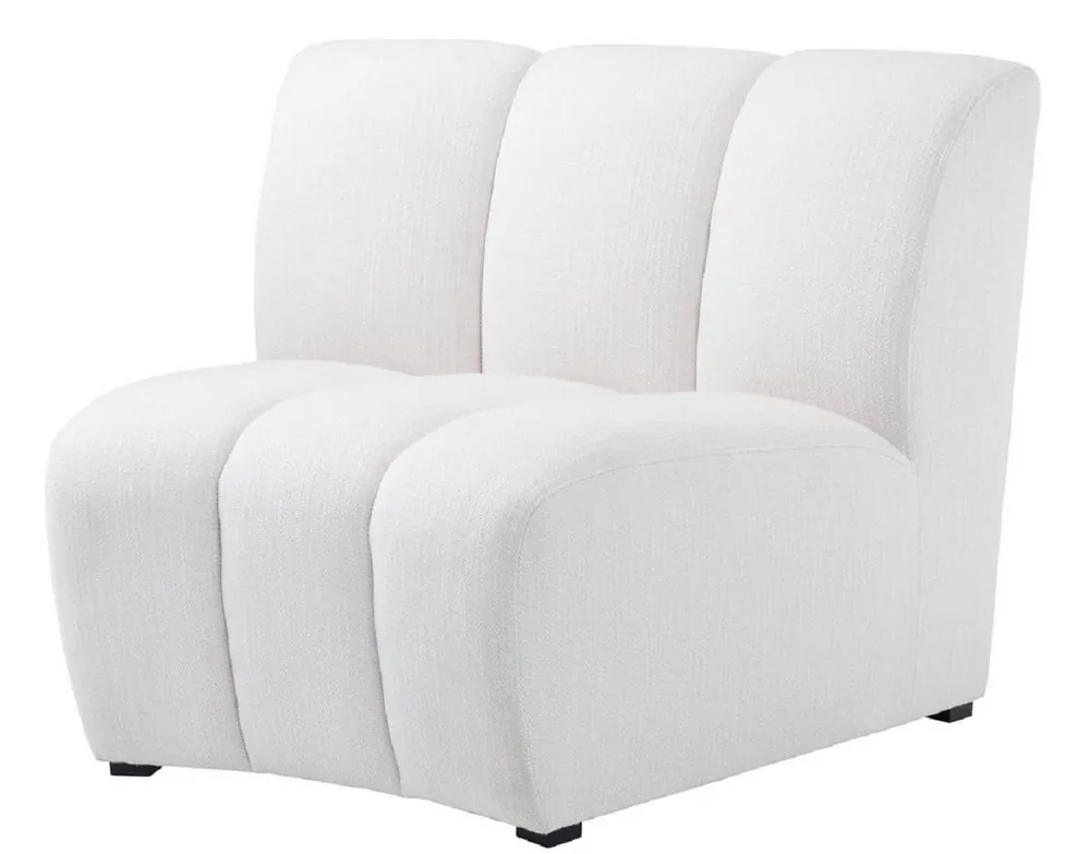 Casa Padrino Luxury Couch White / Black 109 x 95 x H. 83.5 cm - Curved & Extendable Luxury Living Room Sofa Wochenendangebot