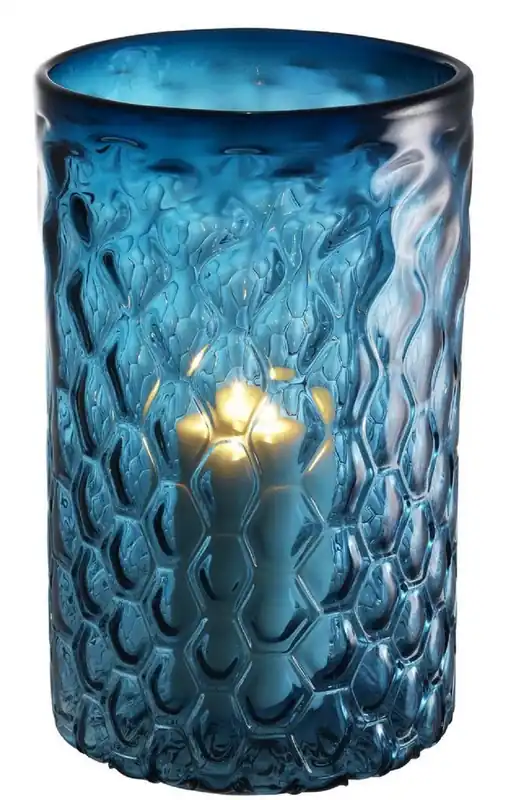 Casa Padrino luxury glass hurricane blue Ø 27 x H. 44 cm - Hotel & Restaurant Decoration Accessories Sonderangebot