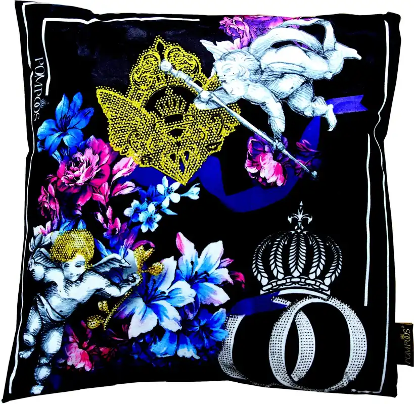 Harald Glööckler Designer Cushion Pompöös by Casa Padrino Angels with Rhinestones - Art Collection - Direkt Vom Hersteller